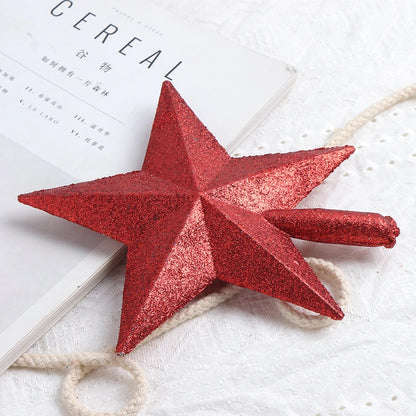 Estrela de Natal com Glitter Topo de árvore de estrela com glitter, 15cm, decoração Natal