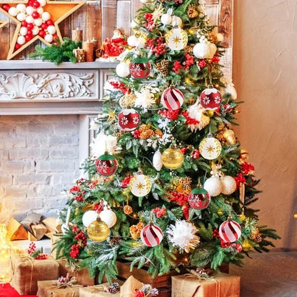 Bola Árvore de Natal Colorida Pintura 24 Peças de Enfeites de Bola de Natal, 6 cm Enfeites