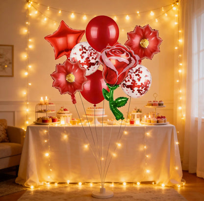 Balões Feliz Dia das Mães 8 peças vermelho e rosa fantasias, balões metalizados, festas