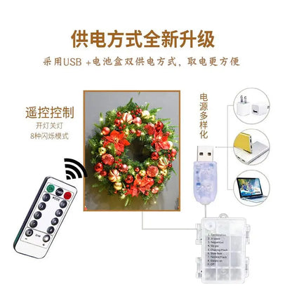 Guirlanda de Natal vermelha nevada Belas Guirlanda de natal criativa guirlanda de porta