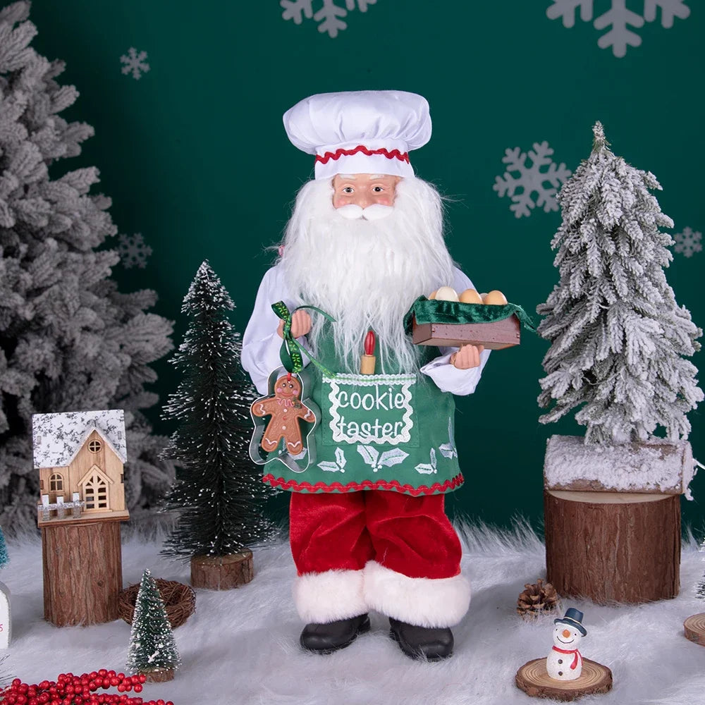 Papai Noel Gourmet Confeiteiro 41cm vermelho memórias de confeitaria, papai Noel