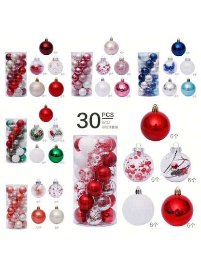 Bola De Natal 6 cm Para Pendurar Na Árvore decoração de natal conjunto de plástico