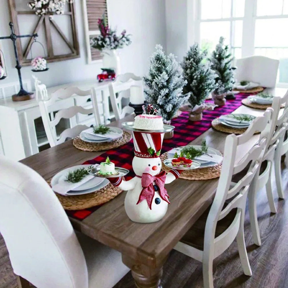 Suporte de Resina Mesa de Canto Papai Noel de Resina com Tampo de Vidro Design Toscano