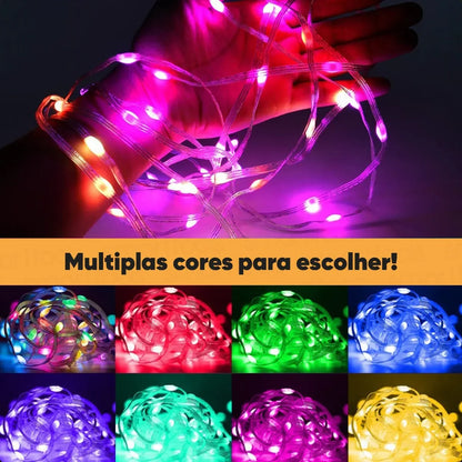 Fio de Fada LED Smart Decoração Cordão de Luz RGB 10 Metros Fita Led Fada Led Smart