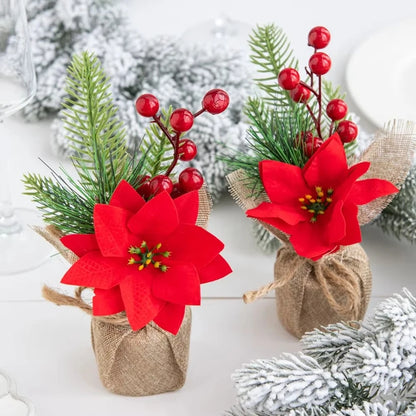 Vasos Árvores de Natal 1/3 Peças 23cm de Altura Pequenos Vasos de Árvores de Natal