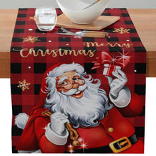 Carregar imagem no visualizador da galeria, Toalha De Mesa Retangular Decorativa Natal Flocos De Neve Com Branco
