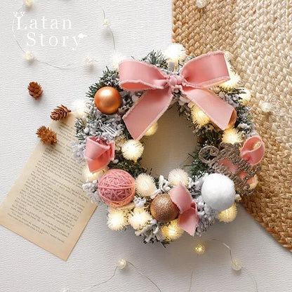 Guirlanda de outono de 50CM, elegante guirlanda de Natal champanhe dourado vermelho