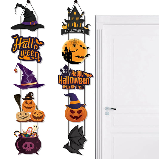 Placa de decoração de festa de Halloween, capa de porta de Halloween e decorações