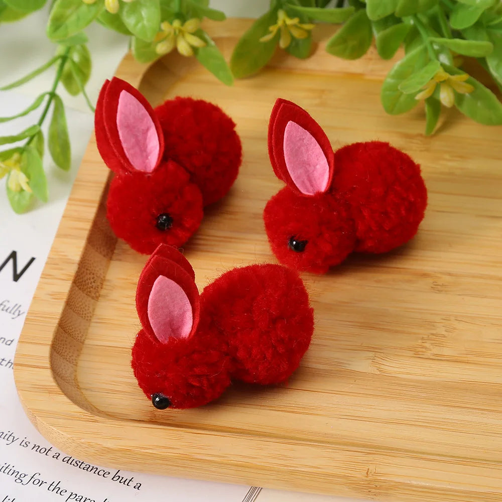 Grampos de cabelo de coelhinho de pelúcia, 10 peças, mini grampos de cabelo coelho