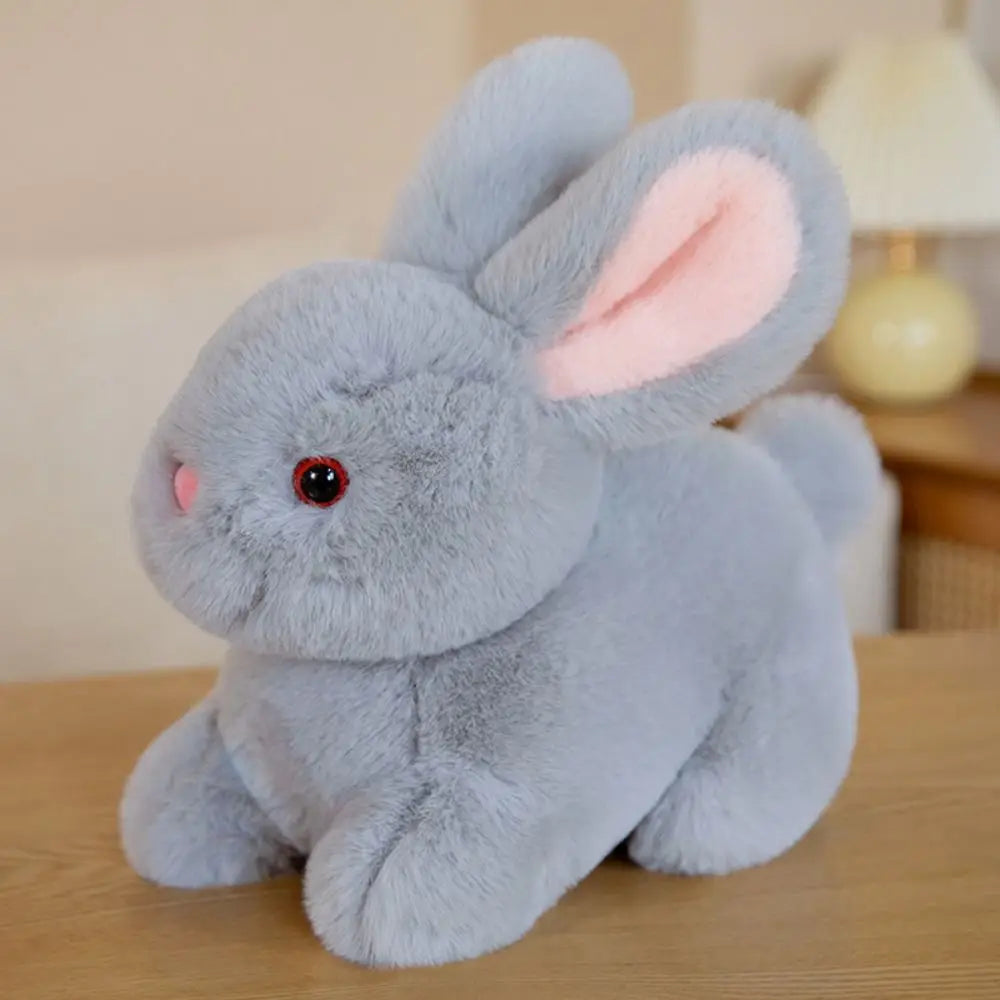 Coelho de 15/20 cm, adorável posição de deitada travesseiro fofo de abraço e confortável