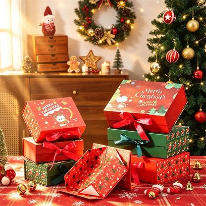 Caixa Presente de Natal Linda Caixas de Armazenamento de Papelão Decorativas de Natal