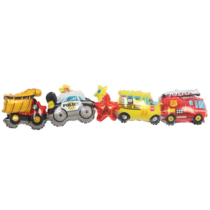 Balão laminado de carro 3d corrida, escavação, trem decorações balões de hélio