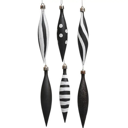 Bolas de Natal com Preto Conjunto de Enfeites Pendurados para Árvore de Natal