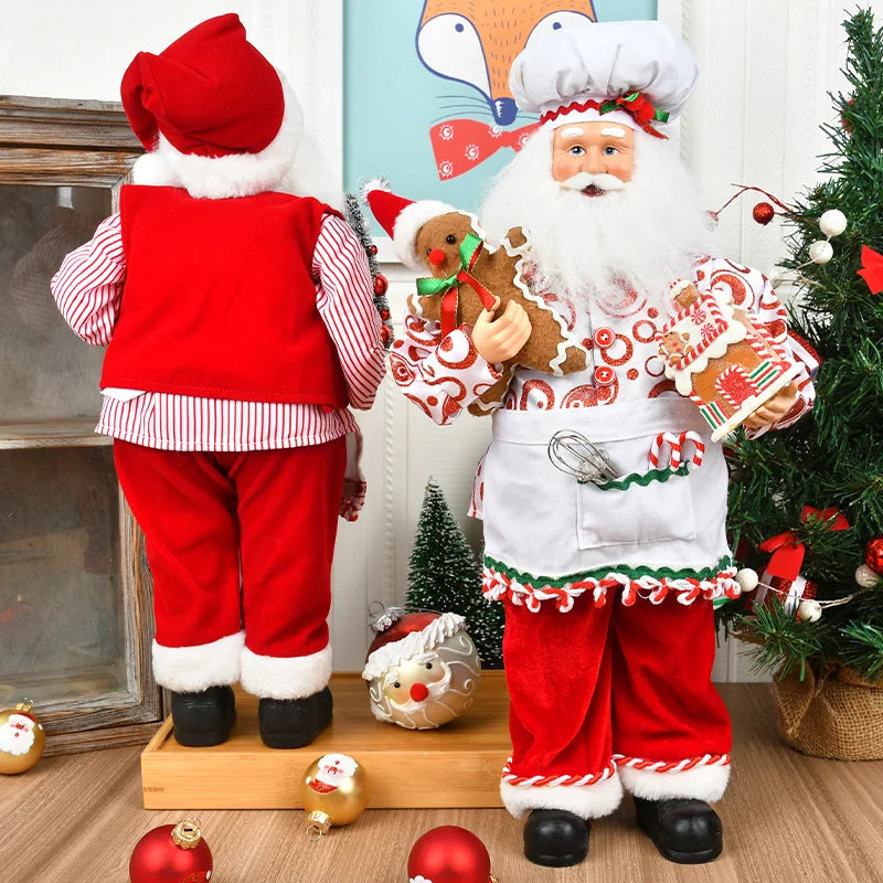 Bonecos de Natal Papai e Mamãe Noel Casal Papai Noel e Mamãe Noel Confeiteiro Gourmet