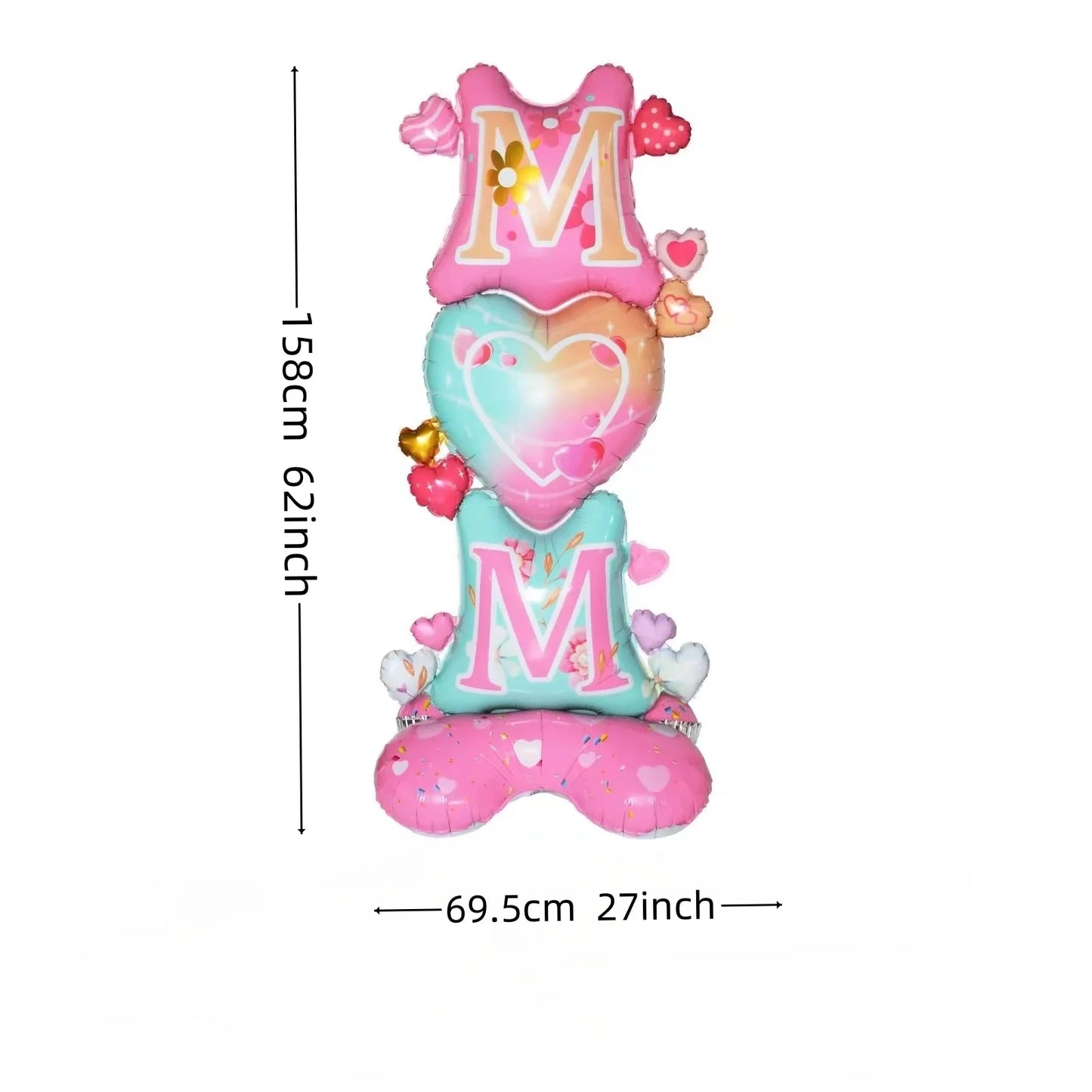 Balões grandes de pé para mamãe, balões gigantes de folha metálica autoportantes formato