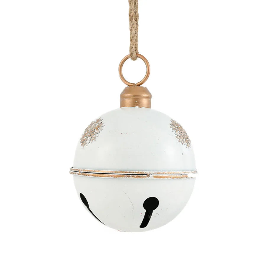 Bola De Natal Guizo Vermelho Em Metal Com Cordinha Enfeite 16cm - Grillo