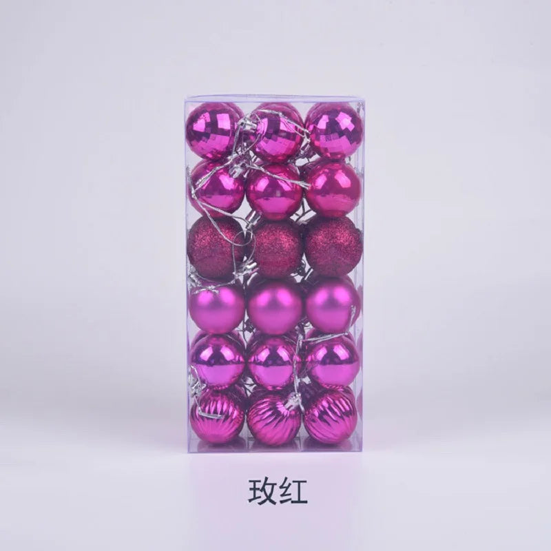 Bola de Natal conjunto de 36 peças de enfeite de árvore de Natal de 4 cm para aumentar