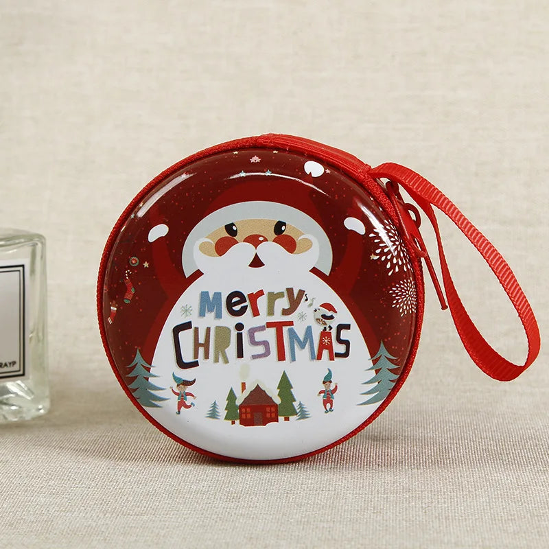 Porta-Moedas de Natal, Caixa de Lata, Recipientes de Armazenamento e Mini Lata Decorativa Natalina