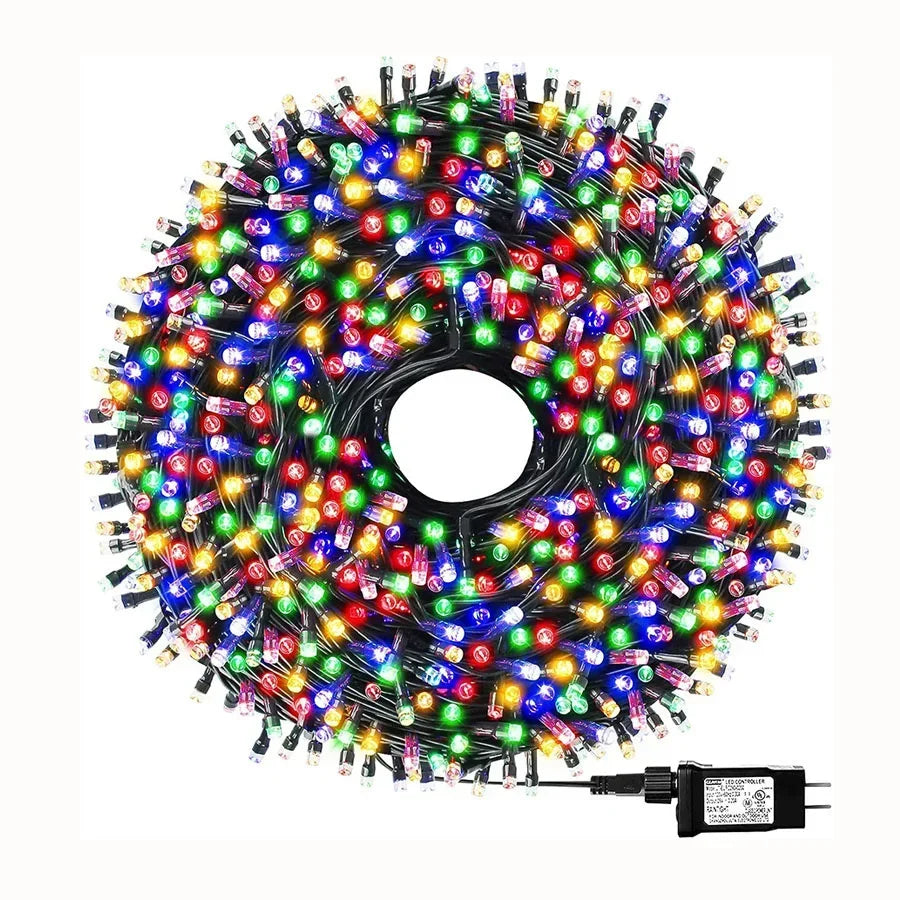 Luzes de Natal, Luzes de Natal de Baixa Voltagem de 98,4 pés, 100M LEDs - com Adaptador
