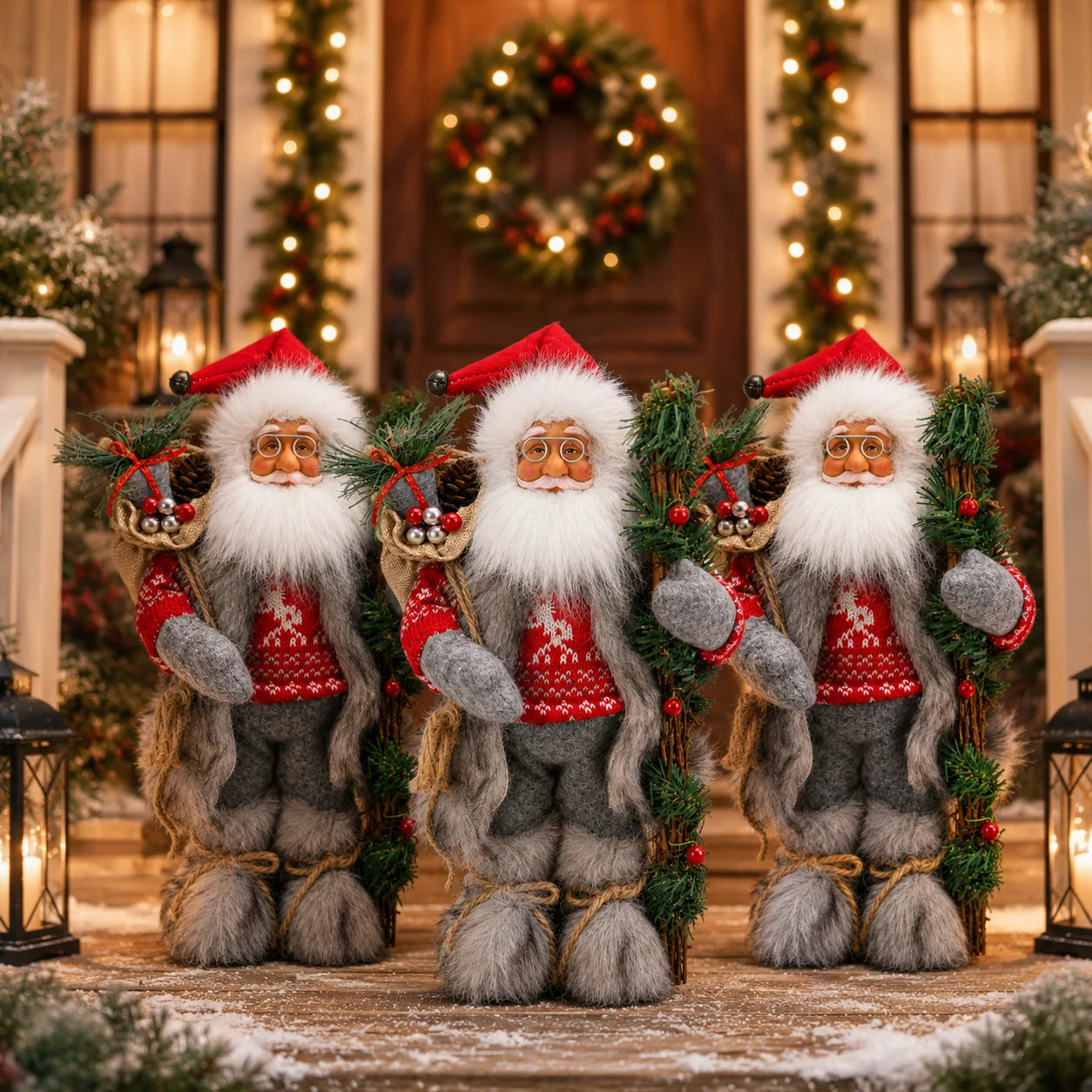 Boneco de Papai 30cm*11.81 Pol. Estatueta de Natal do Papai Noel Decoração Boneca