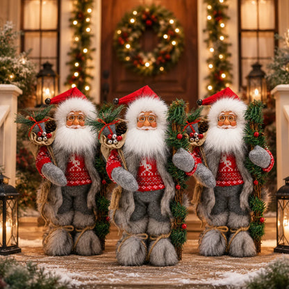 Boneco de Papai 30cm*11.81 Pol. Estatueta de Natal do Papai Noel Decoração Boneca
