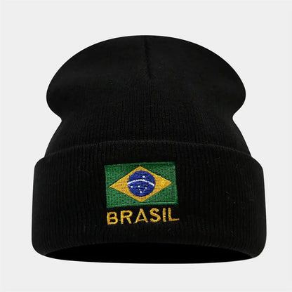 Gorro Copa do Mundo Gorro Brasil Bordado Copa Do Mundo Unissex Outono Inverno