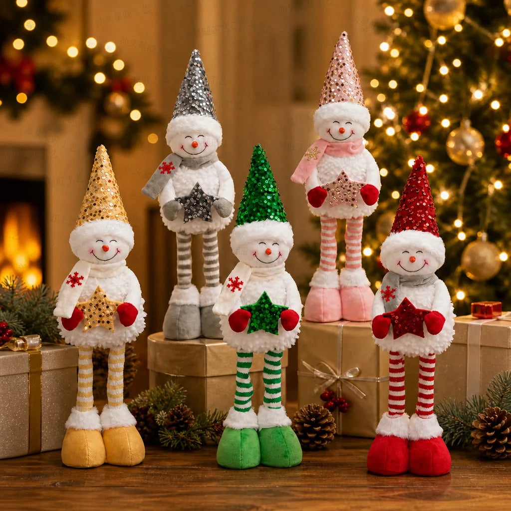 Boneco de Natal Genérica Estatueta Decoração de Natal Retrátil Novidade Esticável