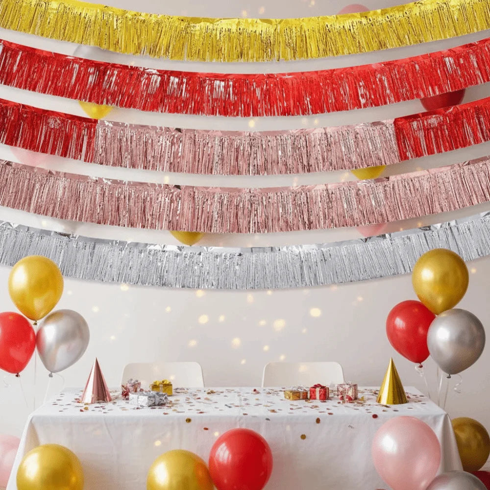 Cortina Laser Decorações flutuantes de desfile de glitter de 3,5 m trailer, guirlanda alumínio