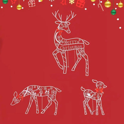 Estatueta de rena de natal iluminada ao ar livre, figuras iluminadas decoração de natal