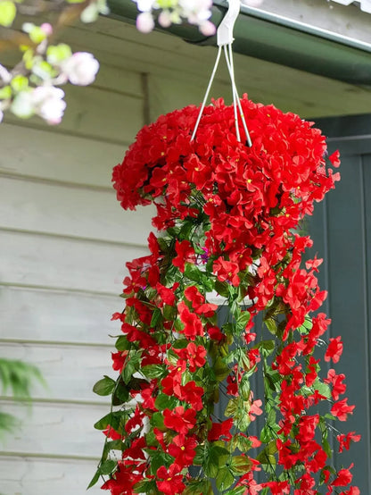 Flores artificiais para pendurar ao ar livre, interior, 1 pacotes de flores artificiais