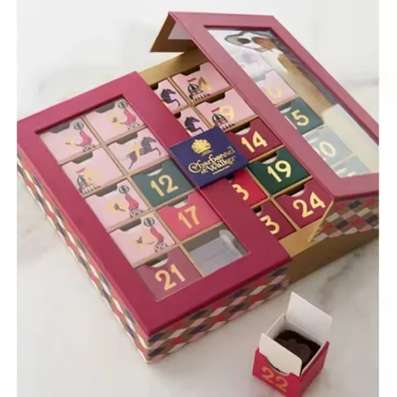 Caixas Calendário Advento Natal 3d (Branco) Calendário do Advento para decorar tríptico