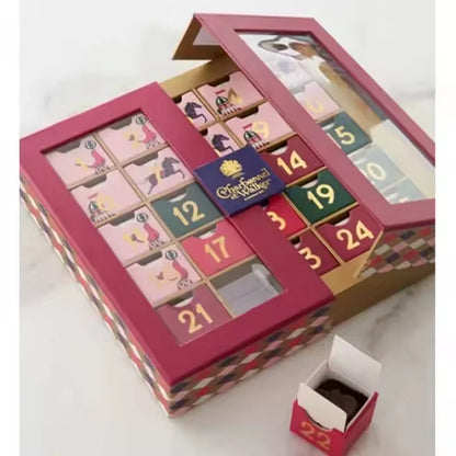 Caixas Calendário Advento Natal 3d (Branco) Calendário do Advento para decorar tríptico