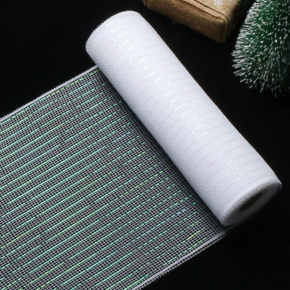 Fita de Malha de Natal Rolo de Tule com Glitter para Árvore e Guirlanda