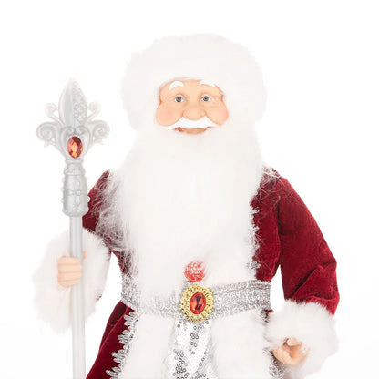 Papai Noel Grande Muñeco Cajado Azul Claro Figura do Papai Noel Ded Moroz Natalino