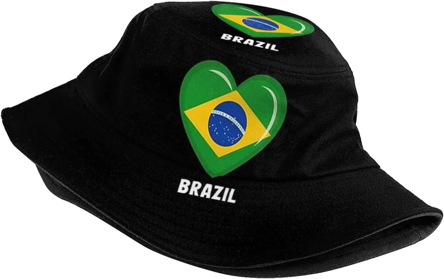 Chapéu Bucket Unissex com Estampa da Bandeira do Brasil, Estilo Pescador, Ideal Verão