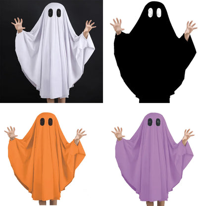 Capa Fantasia Cosplay Crianças Fantasma De Halloween branco