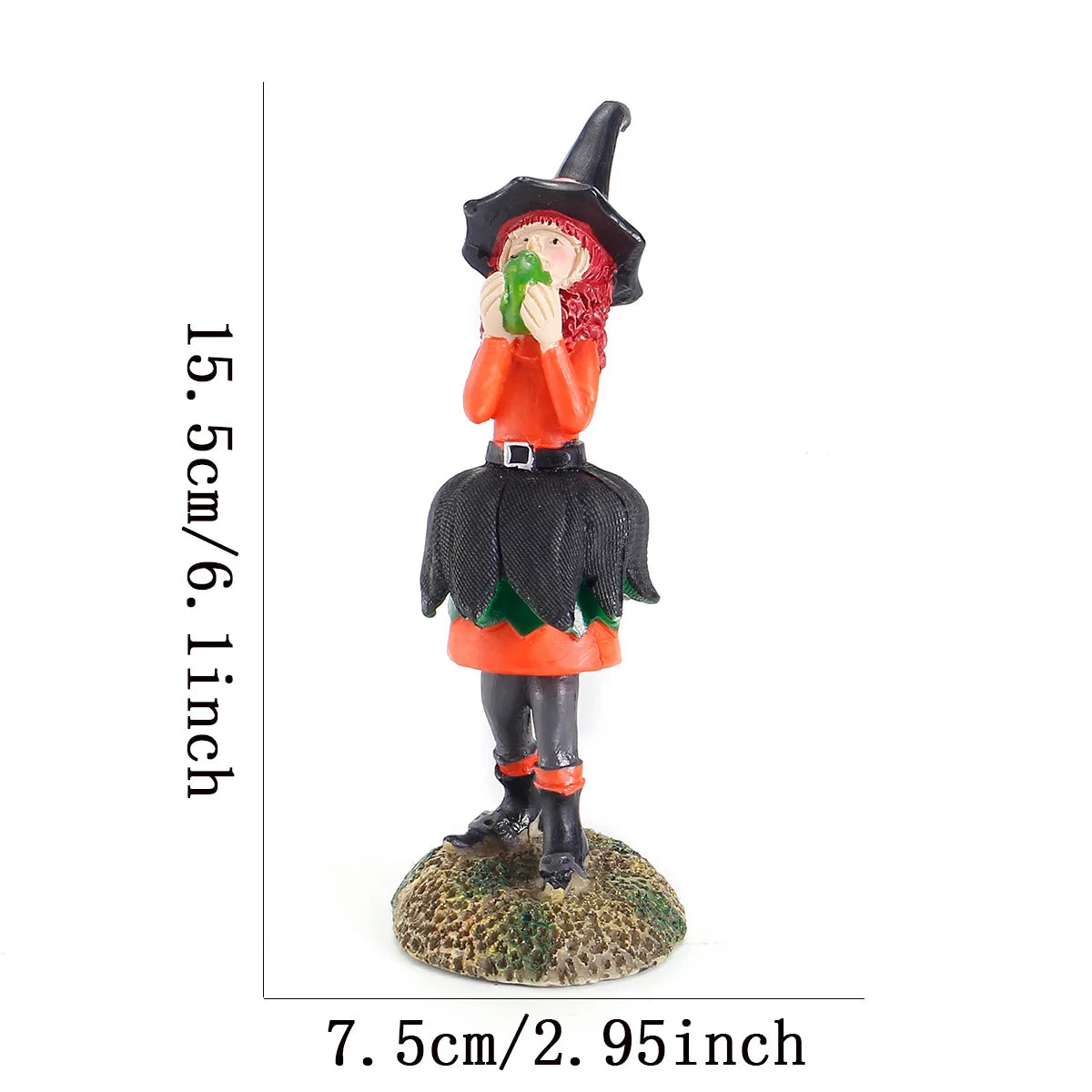 Novo halloween bruxa boneca figura estátua resina abóbora elegante mini bruxa