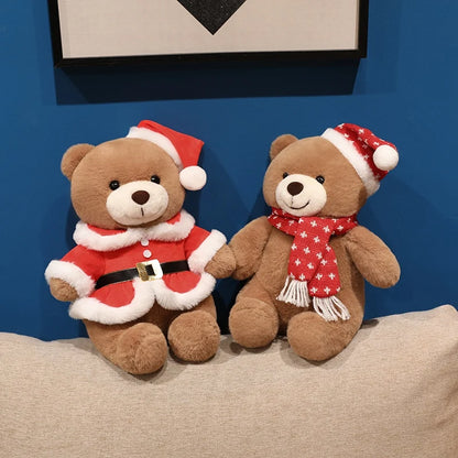 Urso de Pelúcia de Natal em Xadrez Tartan, Grande Urso Marrom
