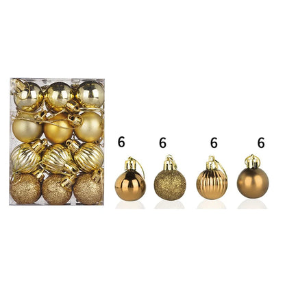 Bolas de Decoração de Natal 24 Peças de Bolas de Enfeite de Árvore de Natal Decorações