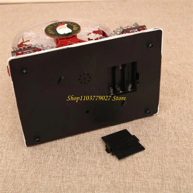 Roda-gigante rotativa de Natal de 28 cm com luzes LED, acompanhada música alegre Natal