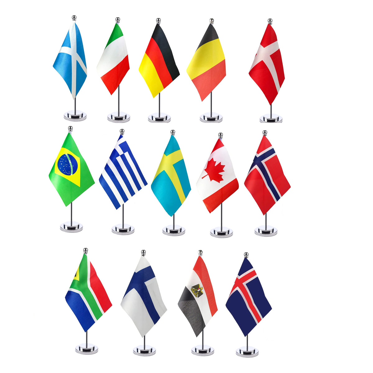 Bandeira com Mastro de Ferro Internacional Bandeiras do Mundo Haste Pequenas Bandeiras