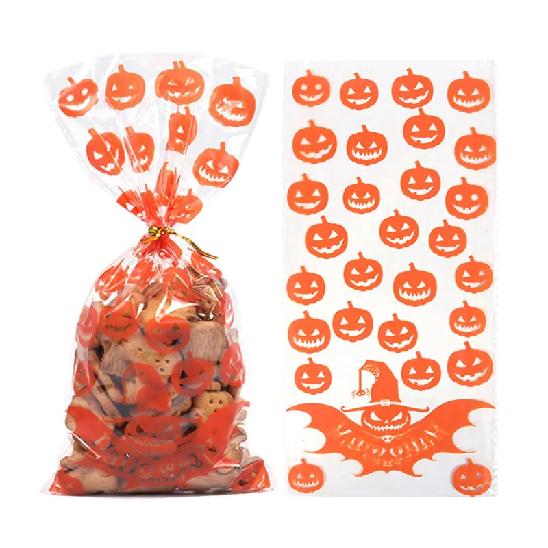 Sacolas de Celofane de Halloween, 50 Peças de Doces ou Travessuras Torções Halloween