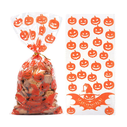 Sacolas de Celofane de Halloween, 50 Peças de Doces ou Travessuras Torções Halloween