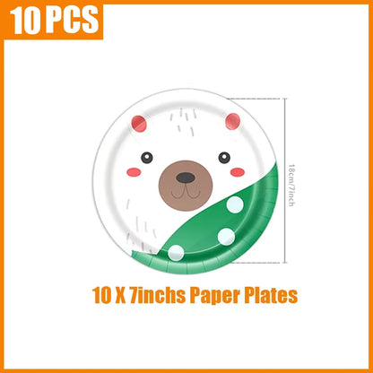 kits Enfeites Natal 40 Pratos Descartáveis Natal 23cm 40 peças 9 Polegadas Conjunto de Pratos Descartáveis