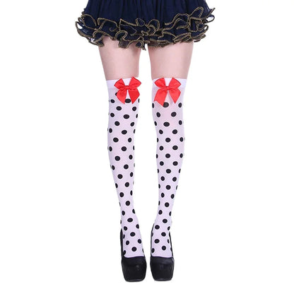 Meia calça infantil algodão bolinhas coloridas inverno e Meias altas até o joelho bolinhas
