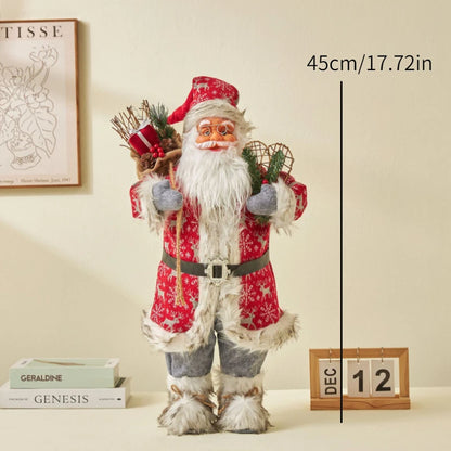 Enfeite Papai Noel Natal Estatuetas de Papai Noel | Figura de Natal de Papai Noel em pé