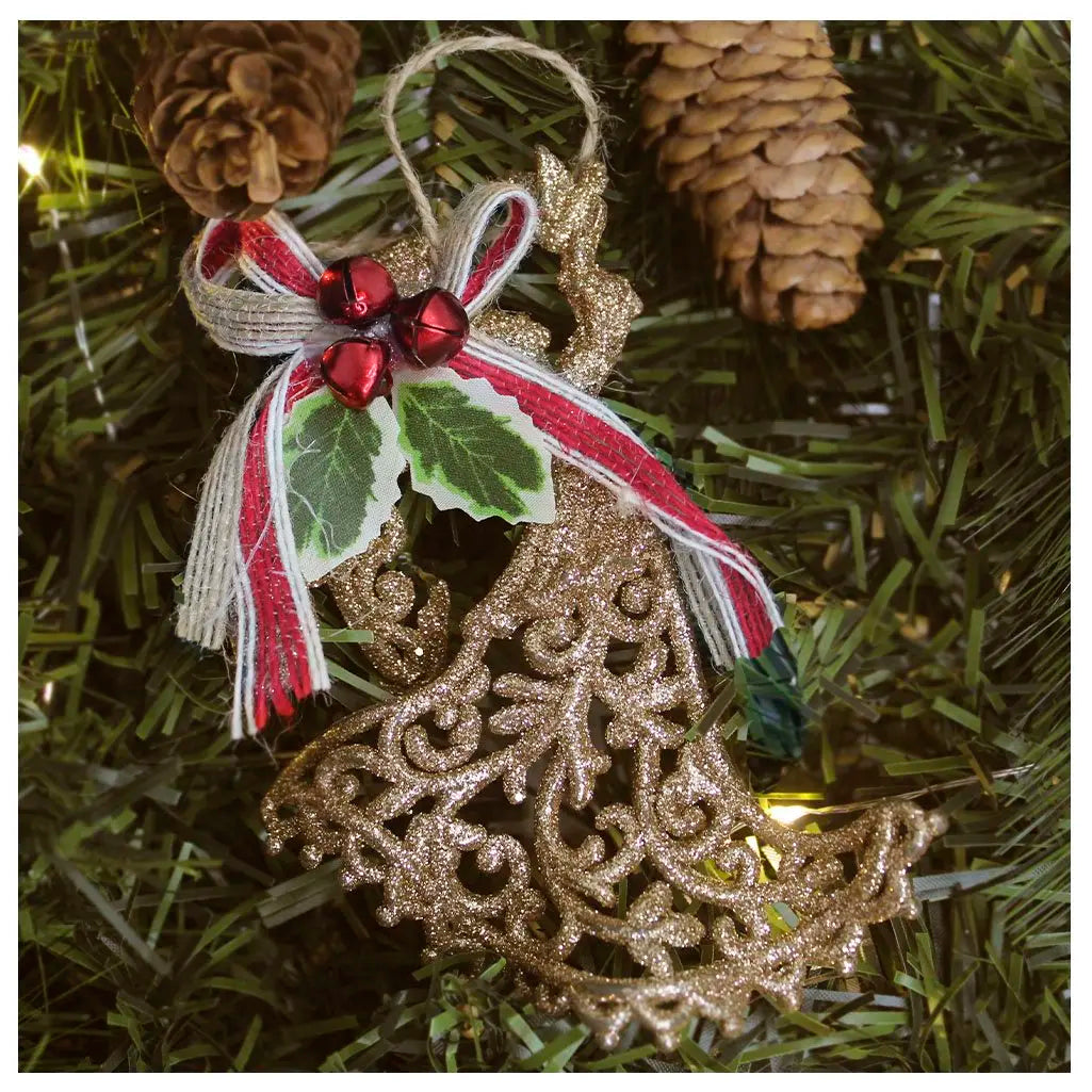 Enfeite Anjo Dourado Enfeite Pendente Árvore Natal Anjo Dourado 12,5cm*10cm