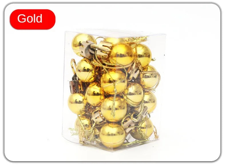 Mini Bola Decoração De Árvore De Natal 24 Peças De Pingente De Natal 2 Cm, Decoração