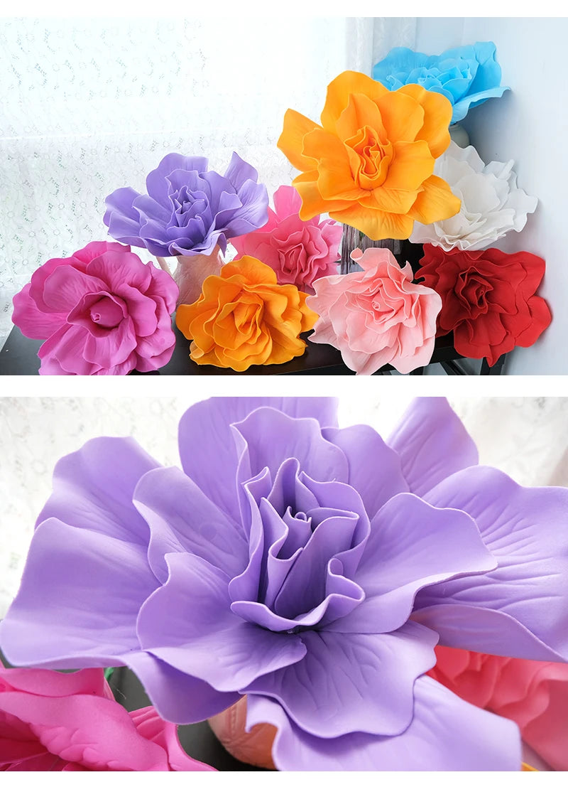 Decoração de flores de papel 3D de 40,6 cm para parede, flores de papel gigantes, flores