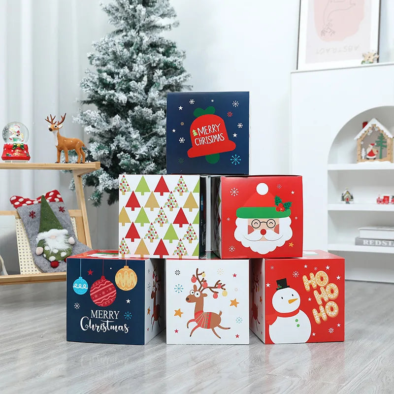 Caixas Natal Lindas 3 Caixas de Presente de Natal com Tampa e Caixas de Natal